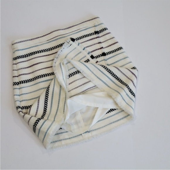 ANN TAYLOR LOFT Size 0P Faux Wrap Skirt Fringe White Blue Black 0 Petite - Picture 6 of 11